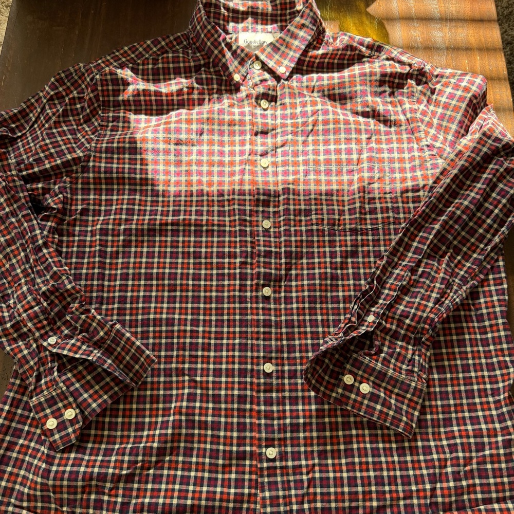Goodfellow & Co Red & Black Checkered Button Down Shirt - XXL